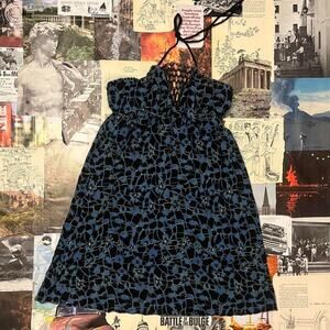 Y2k patterned mini dress halter